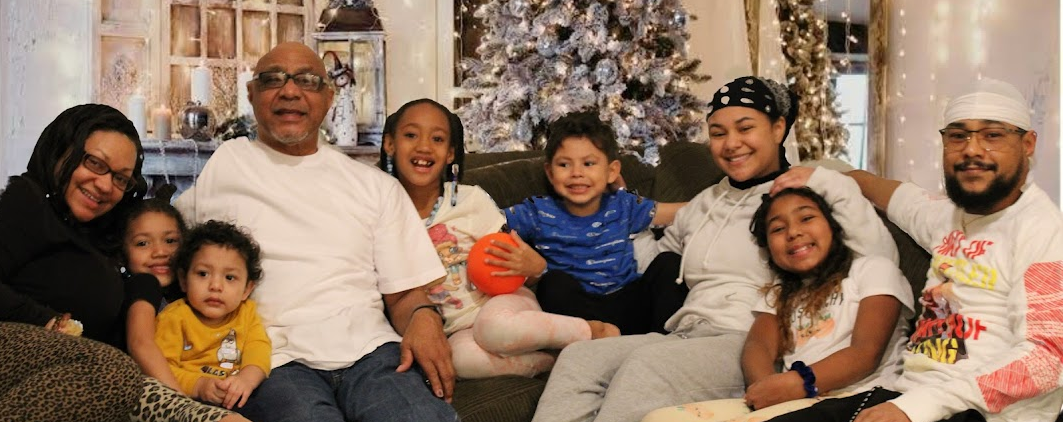 Mosie Hill pictured with several family members.